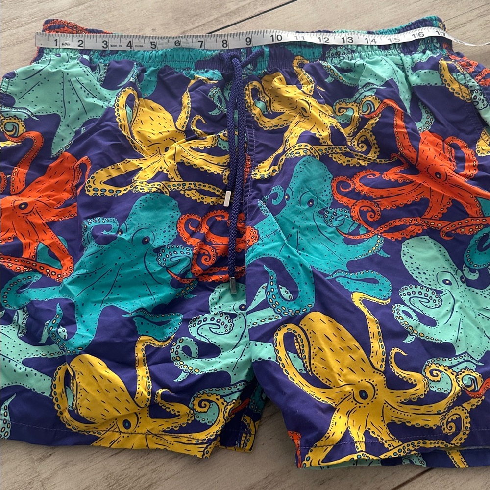 Vilebrequin Men's Moorea Octopus-Print Swim Trunks vibrant marine XXXL - Picture 8 of 9